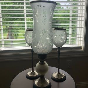 Bombay candle holders and vase